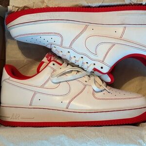 Nike Men's White and Red Sneakers
